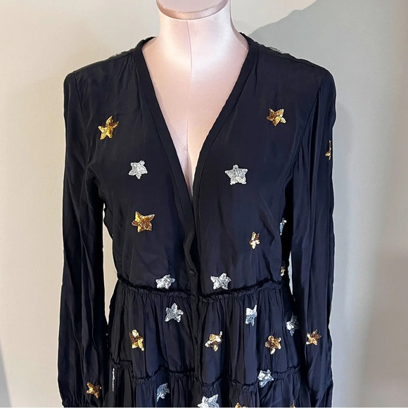 Rococo Sand Revolve Astral mini dress, black sequined stars size medium - Picture 4 of 13